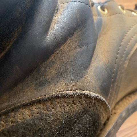 View photo of Frank's Boots The Patriot in Black Roughout Work Leather