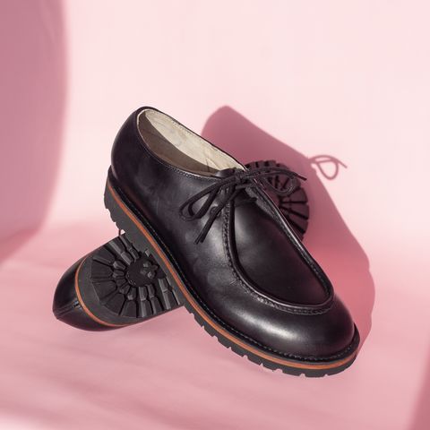 DIY Tyrolean Shoes in Black Waterproof Cowhide