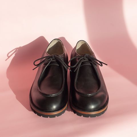 DIY Tyrolean Shoes in Black Waterproof Cowhide