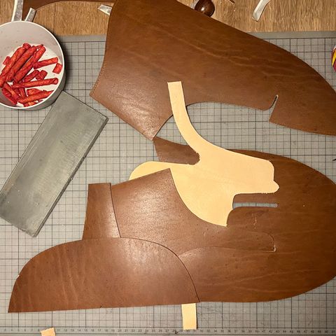 DIY Lace To Toe in Austrian Cow Leather, vegetable Tanned, (reversed) waxed flesh