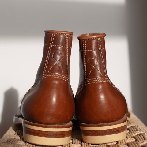 DIY Lace To Toe in Austrian Cow Leather, vegetable Tanned, (reversed) waxed flesh
