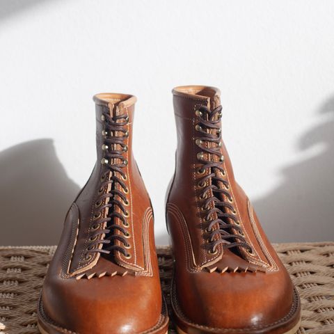 DIY Lace To Toe in Austrian Cow Leather, vegetable Tanned, (reversed) waxed flesh