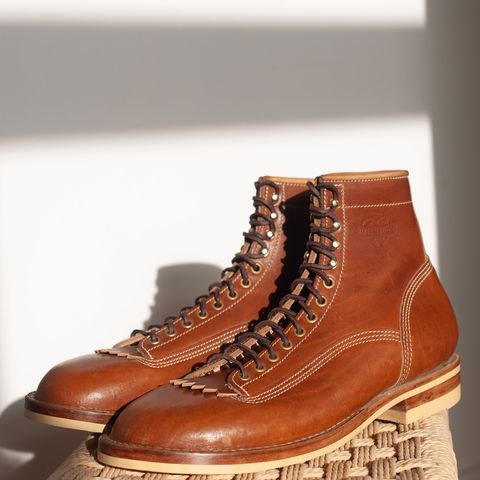 DIY Lace To Toe in Austrian Cow Leather, vegetable Tanned, (reversed) waxed flesh