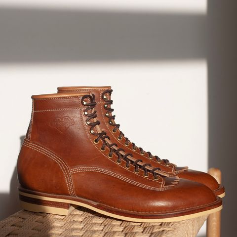 DIY Lace To Toe in Austrian Cow Leather, vegetable Tanned, (reversed) waxed flesh