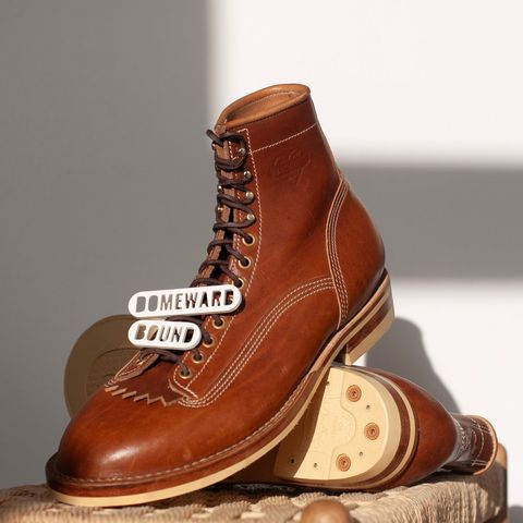 DIY Lace To Toe in Austrian Cow Leather, vegetable Tanned, (reversed) waxed flesh