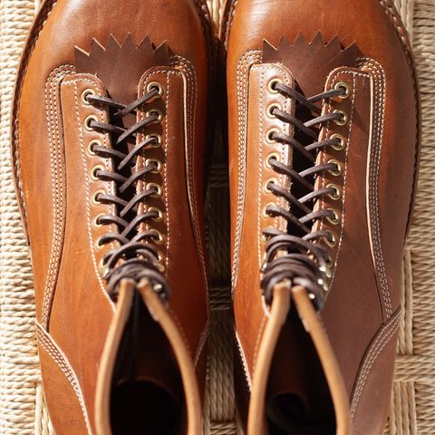 DIY Lace To Toe in Austrian Cow Leather, vegetable Tanned, (reversed) waxed flesh