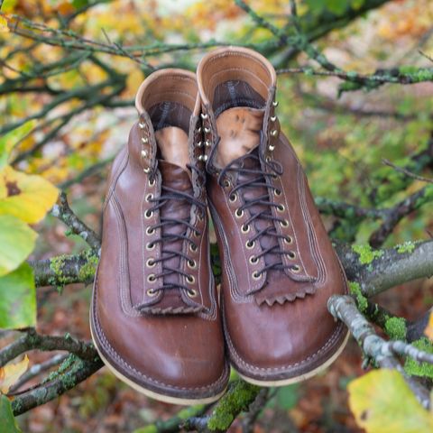 DIY Lace To Toe in Austrian Cow Leather, vegetable Tanned, (reversed) waxed flesh