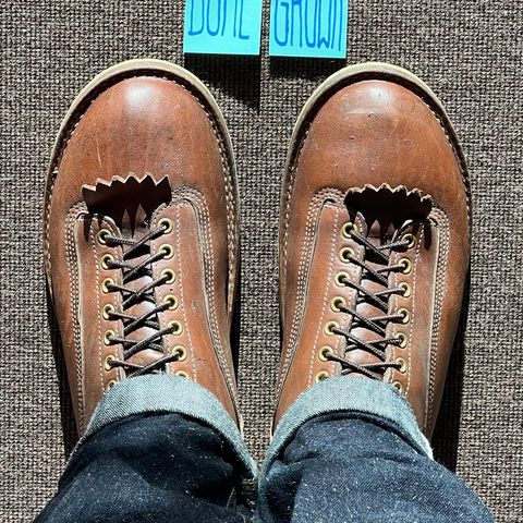 DIY Lace To Toe in Austrian Cow Leather, vegetable Tanned, (reversed) waxed flesh