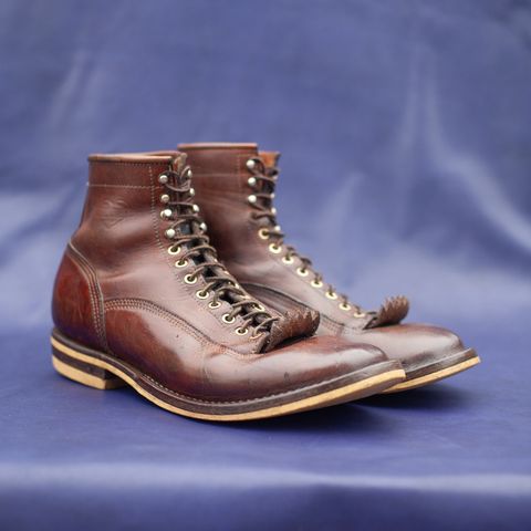 DIY Lace To Toe in Austrian Cow Leather, vegetable Tanned, (reversed) waxed flesh