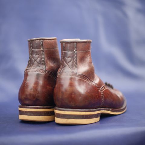 DIY Lace To Toe in Austrian Cow Leather, vegetable Tanned, (reversed) waxed flesh