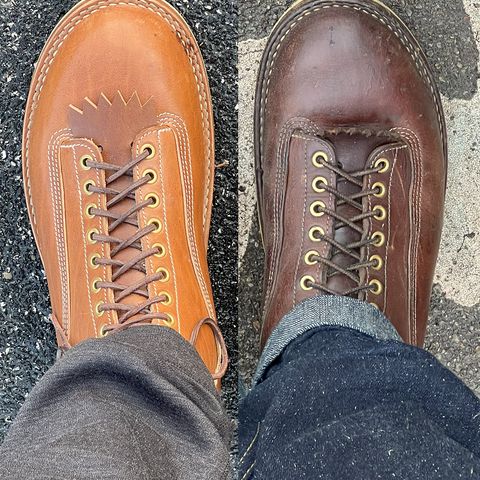 DIY Lace To Toe in Austrian Cow Leather, vegetable Tanned, (reversed) waxed flesh