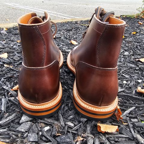 View photo of Grant Stone Diesel Boot in Horween Crimson Chromexcel