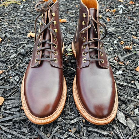 View photo of Grant Stone Diesel Boot in Horween Crimson Chromexcel