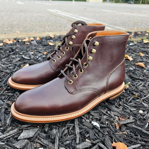 View photo of Grant Stone Diesel Boot in Horween Crimson Chromexcel