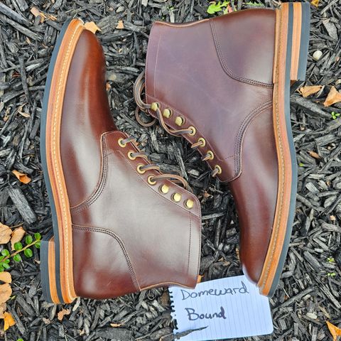 View photo of Grant Stone Diesel Boot in Horween Crimson Chromexcel