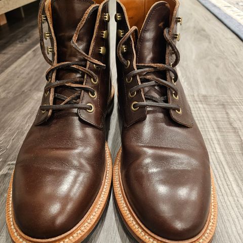 View photo of Grant Stone Diesel Boot in Horween Crimson Chromexcel