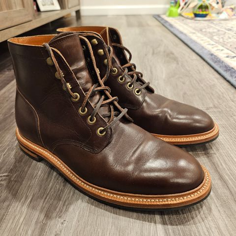 View photo of Grant Stone Diesel Boot in Horween Crimson Chromexcel