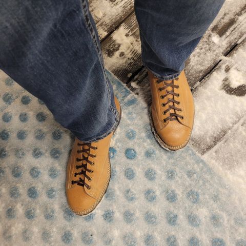 View photo of Onderhoud LCV02 Monkey Boot in Horween Natural Pioneer Reindeer