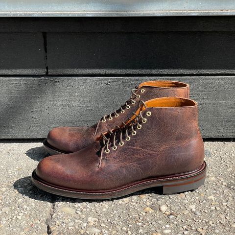 Viberg Wholecut Derby Boot in Horween Rowdy Dachshund