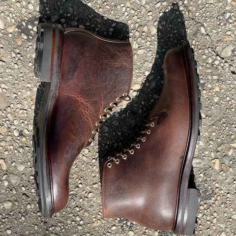 Viberg Wholecut Derby Boot in Horween Rowdy Dachshund