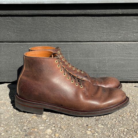 Viberg Wholecut Derby Boot in Horween Rowdy Dachshund