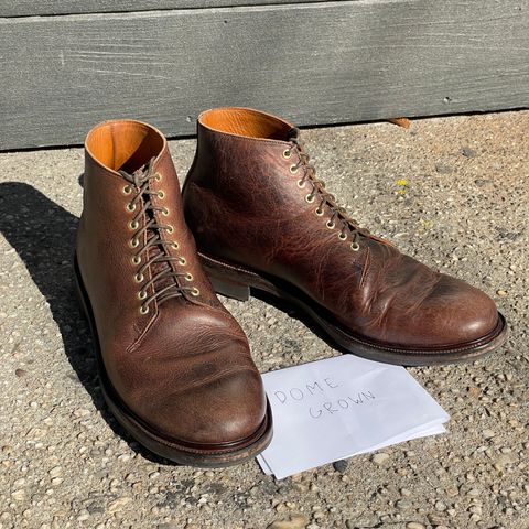 Viberg Wholecut Derby Boot in Horween Rowdy Dachshund