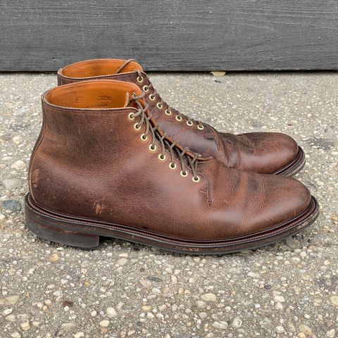 View photo of Viberg Wholecut Derby Boot in Horween Rowdy Dachshund