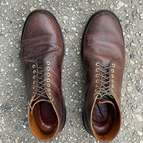 View photo of Viberg Wholecut Derby Boot in Horween Rowdy Dachshund