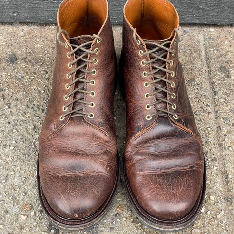 View photo of Viberg Wholecut Derby Boot in Horween Rowdy Dachshund