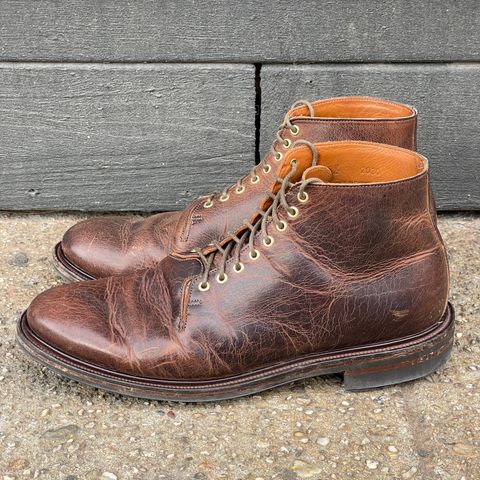 View photo of Viberg Wholecut Derby Boot in Horween Rowdy Dachshund