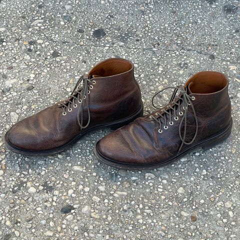 View photo of Viberg Wholecut Derby Boot in Horween Rowdy Dachshund