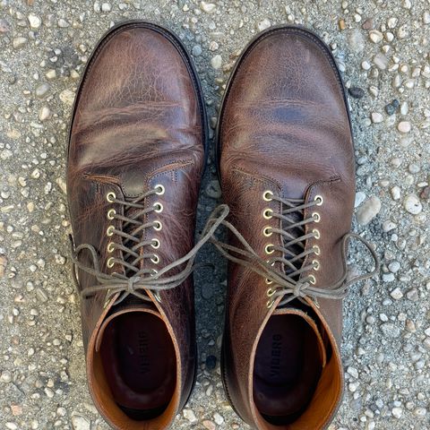 View photo of Viberg Wholecut Derby Boot in Horween Rowdy Dachshund