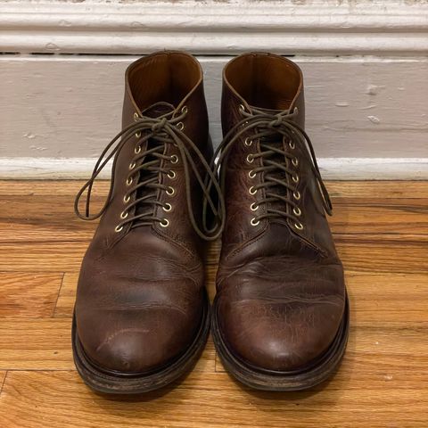 View photo of Viberg Wholecut Derby Boot in Horween Rowdy Dachshund