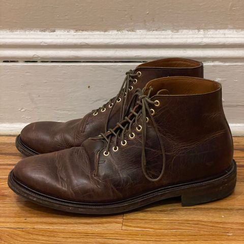 View photo of Viberg Wholecut Derby Boot in Horween Rowdy Dachshund