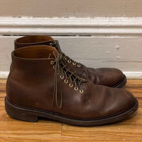 View photo of Viberg Wholecut Derby Boot in Horween Rowdy Dachshund