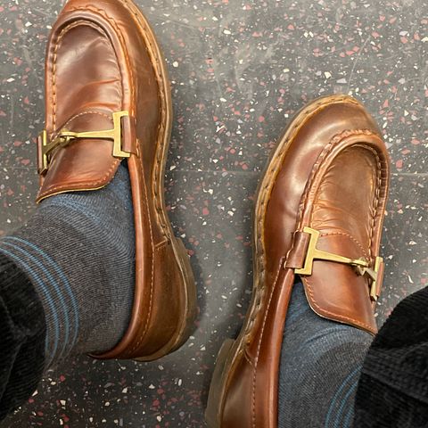 View photo of AE McAteer Horse Bit Loafer in Horween Color 8 Shell Cordovan