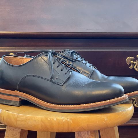 View photo of Viberg Derby Shoe in C.F. Stead Black Regency Calf