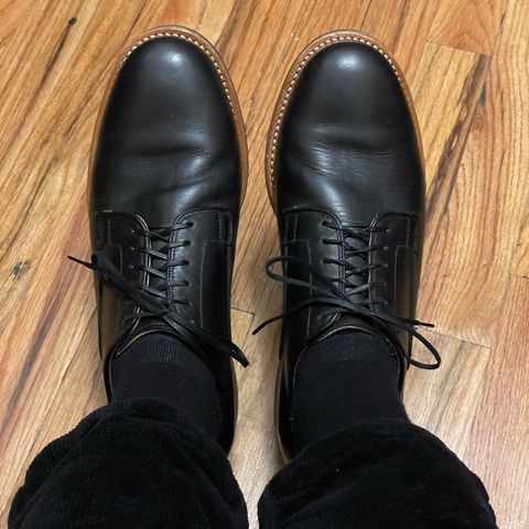 Search result thumbnail of Viberg Derby Shoe in C.F. Stead Black Regency Calf