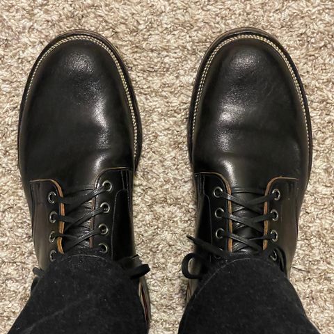 View photo of Viberg Service Boot in Shinki Black Oiled Horsebutt