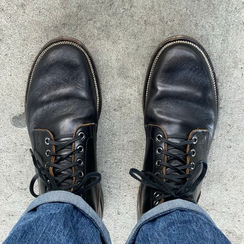 View photo of Viberg Service Boot in Shinki Black Oiled Horsebutt