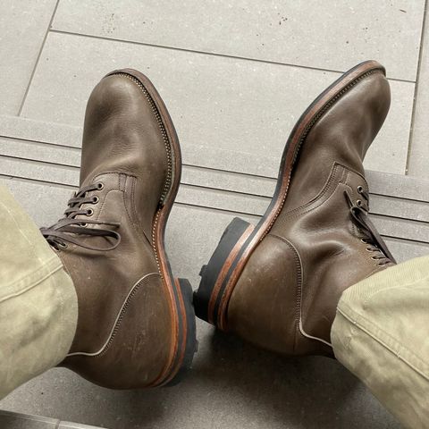 View photo of Viberg Service Boot in C.F. Stead Classic Grey Oiled Culatta