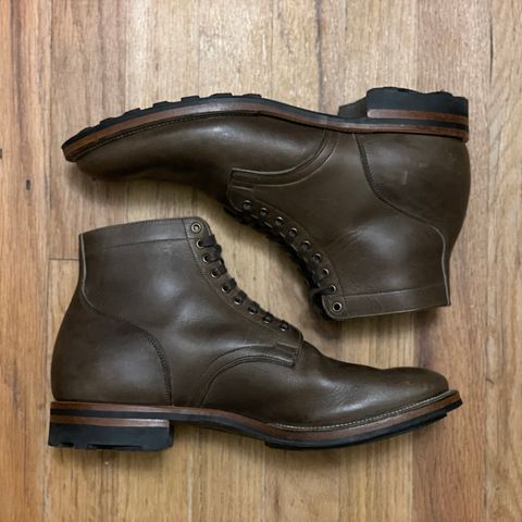 View photo of Viberg Service Boot in C.F. Stead Classic Grey Oiled Culatta