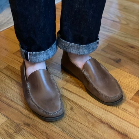 View photo of Oak Street Bootmakers Slip Moc in Horween Natural Chromexcel