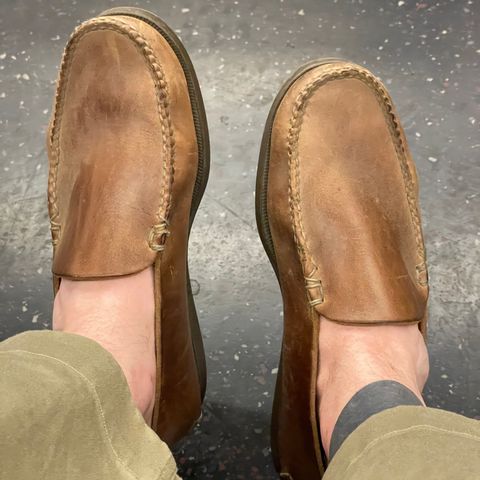 View photo of Oak Street Bootmakers Slip Moc in Horween Natural Chromexcel