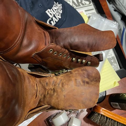 Meermin Jumper Boot in Tobacco Waxy Shell Cordovan
