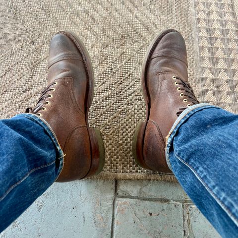 Viberg Service Boot in Maryam Walnut Waxed Reverse Horsebutt