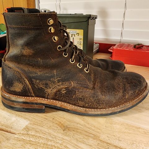 Oak Street Bootmakers Trench Boot in Dark Waxy Wild Boar