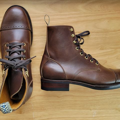 View photo of Unmarked DB Hunter Cap Toe in Horween Brown Chromexcel