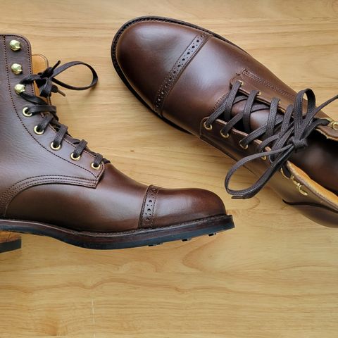 View photo of Unmarked DB Hunter Cap Toe in Horween Brown Chromexcel