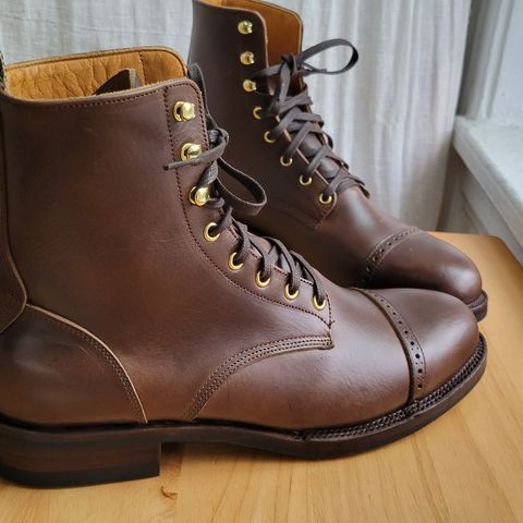 View photo of Unmarked DB Hunter Cap Toe in Horween Brown Chromexcel